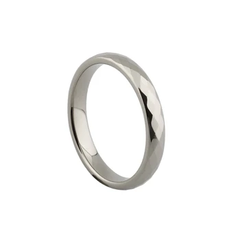 

100% Tungsten Carbide rings for women Multi-faceted tungsten wedding ring 3mm Shiny silver color Anniversary Celebrate gift for