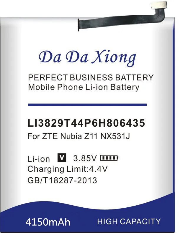 0 цикла 4150 мА/ч, Батарея для zte Nubia Z11 Li3829T44P6h806435 NX531J высокое качество мобильного телефона запасной аккумулятор