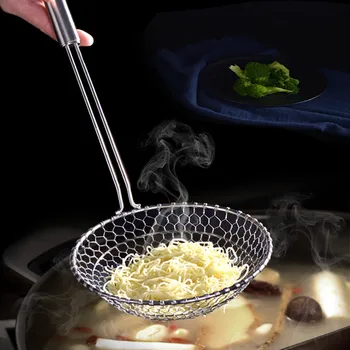 

Large hole filter mesh extra large thick long handle fried hot powder dumpling noodles colander household WJ111112