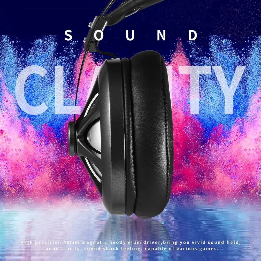 Gaming Headset Stereo Over-ear Gaming Headphones with LED Light Built-in Microphone Wired Game Earphones for PS4 PC Gamer
