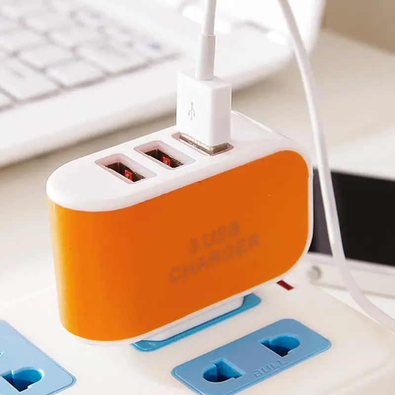 3 порта USB Стены Дома Путешествия AC адаптер питания зарядное устройство для samsung Galaxy iPhone