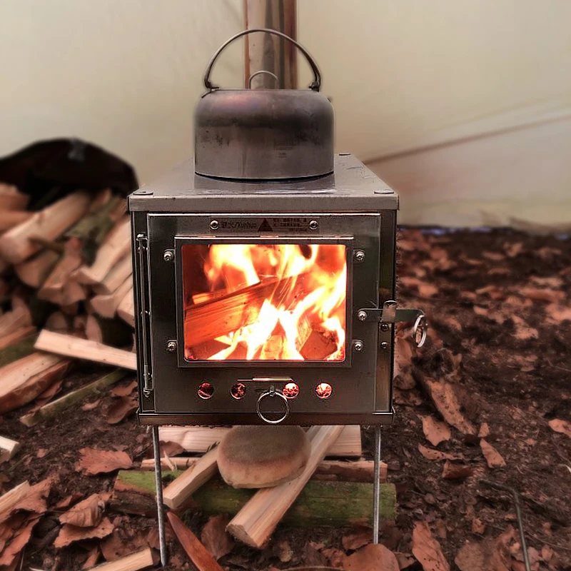 bushcraft Outdoor ultralight titanium alloy wood stove detachable stove