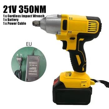 

21V 350NM Cordless Electric Impact Wrench Driver Power Tool W/ Battery & Charger Power Tools Woodworking 3400 RPM Engineering