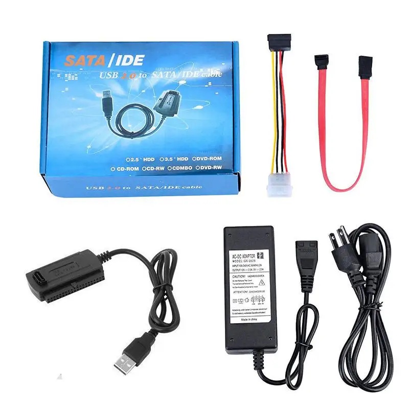 Metermall SATA to USB 2.0 Converter Hard Drive Adapter Cable for SSD//HDD Black