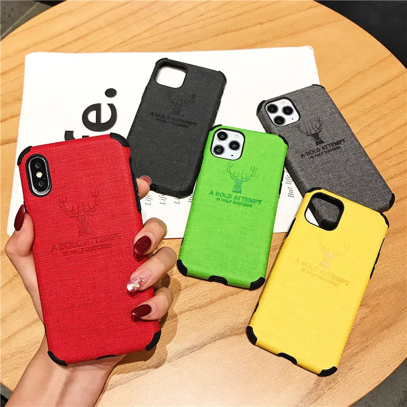 

Anti-Knock Antler Phone Case For iPhone 11 Pro Max 7 8 6 6s XR X Xs Max Soft Silicone TPU Full Body Matte Cover Funda Coque Capa