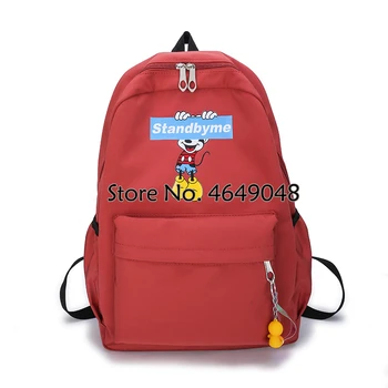 

Minnie Mickey mouse Backpack canvas Soft Fabric Female Pure colour Student Bag School Vintage Women Girls Travel bag gift