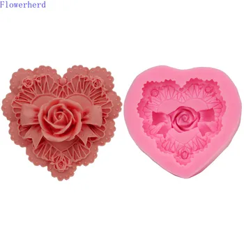 

Rose Heart Shape Cake Mold DIY Silicone Fondant Baking Tool Chocolate Mold Cake Decorating Tools Handmade Soap Mold Pastry Tools