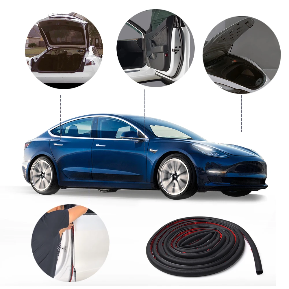 Tanie MICTUNING wysokiej jakości 11 sztuk zestaw paski uszczelniające samochodu Auto gumowa uszczelka do drzwi wiatr redukcja szumów zestaw klipsów nadaje się do Tesla Model 3