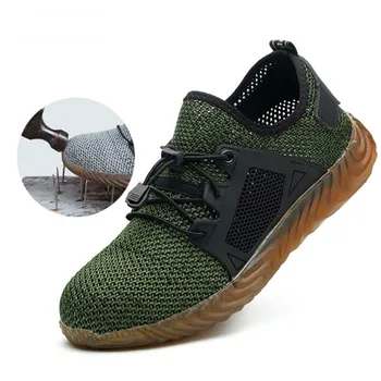 

2020 Men's Breathable safety Shoes Outdoor Indestructible Anti-smashing Steel Toe Lightweight Sneaker Ryder Work Shoes