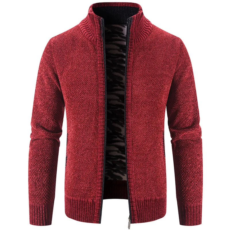 Winter Sweater Thick Fleece Knit Zip-up 