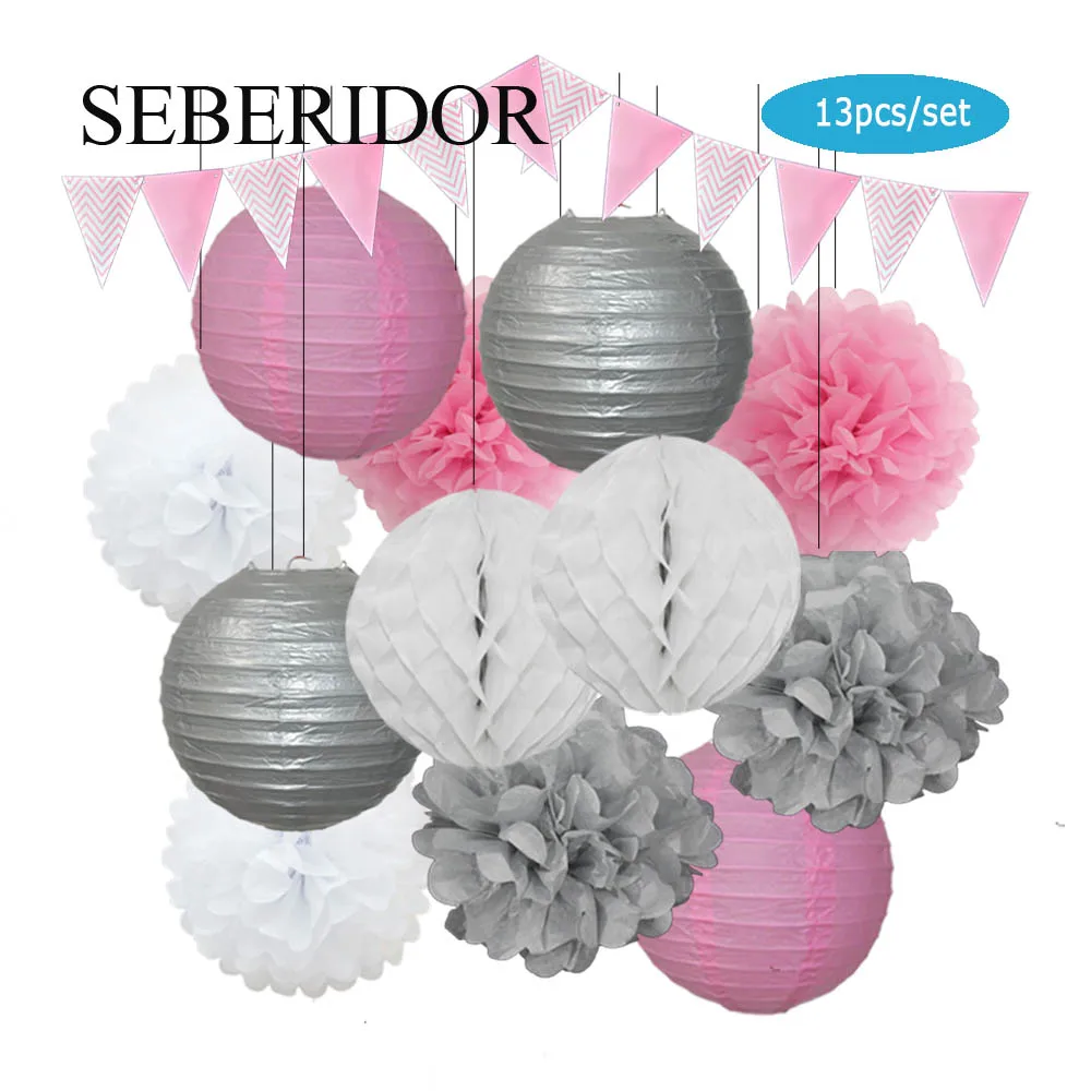 Description Picture 6 of itemNew Year Party Favor Gold Black Set Round Paper Lantern Folding Ball Honeycomb Banner For Baby Baptism Graduation Wedding Decor
