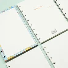 60 шт., А5, блокнот с дырками в виде грибов, бумажный блокнот, цветная внутренняя страница, дневник, еженедельник, ежемесячный планировщик, бумага для заправки, линейная сетка, заправка