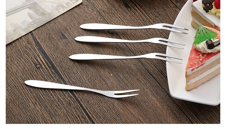 Home Restaurant Western Food Stainless Steel Creative Fruit Fork Ice Cream Fork Small Fork Cake Stainless Steel Fork