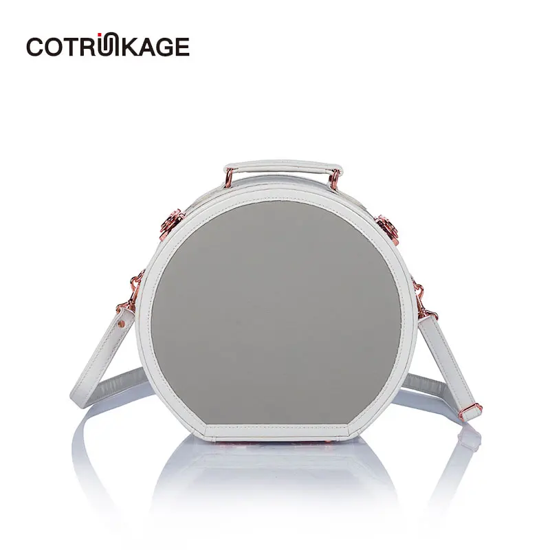 COTRUNKAGE маленькая круглая коробка в виде шляпы для переноски багажа косметичка с ремешком-светло-серый