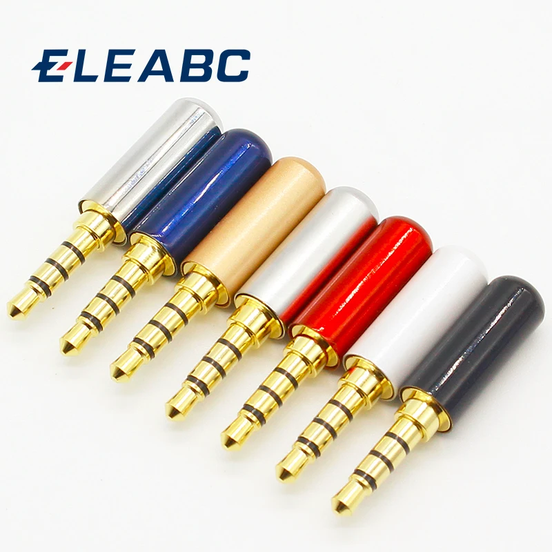 7 stücke Kupfer Gold Überzogene 1/8 "3,5mm Männlichen Mini Jack Stecker löten 4 pol stecker Reparatur Kopfhörer Kabel solder