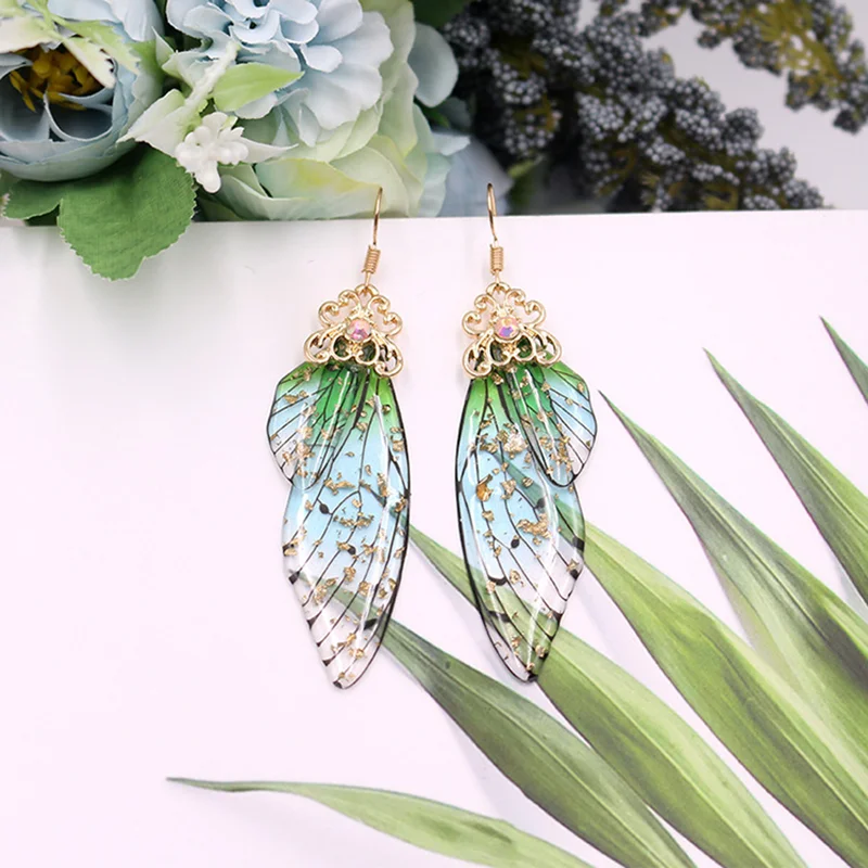 Personality Unique Butterfly Wing Earrings For Women Handmade Insect Wing Drop Foil Earring Romantic Party Fine Jewelry 05Lb0011 Personality Unique Butterfly Wing Earrings For Women Handmade Insect Wing Drop Foil Earring Romantic Party Fine Jewelry 05Lb0011