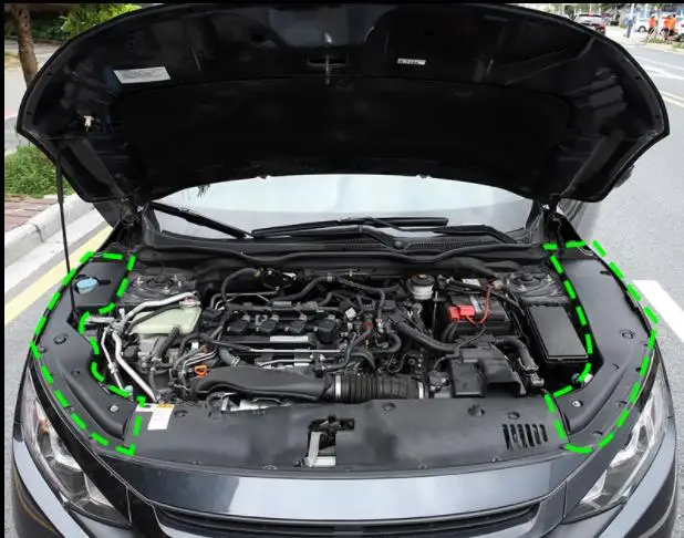Высокое качество для Honda Civic пластиковый моторный отсек водонепроницаемый, пылезащитный, защитный чехол
