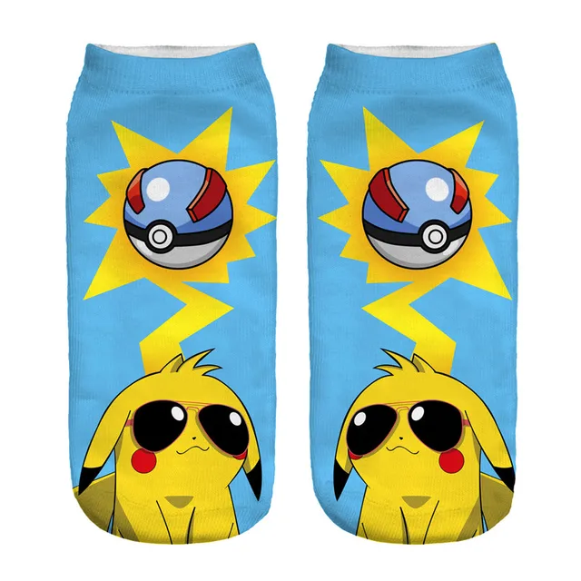 Cute Pokemon Pikachu Figure Cotton Socks Pokemon Squirtle Charmander Bulbasaur Anime Cosplay Men Women Ankle Cotton Socks 17