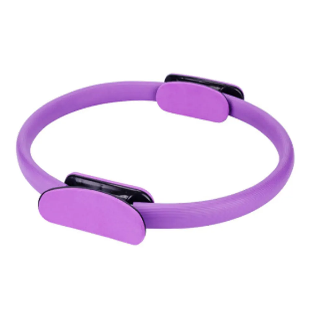 Кольцо для йоги пилатеса магический круг Тренировка мышц комплект Двойной Захват Йога колесо домашний фитнес массаж для коррекции фигуры петля оборудование - Цвет: Фиолетовый