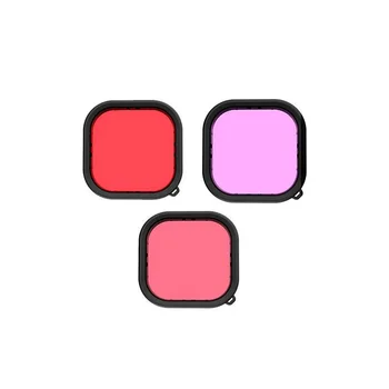 

For Gopro Hero 9 Black Waterproof Case Lens Filters Red Purple Pink Tempered Glass Lens Cover For Gopro Hero 9 Black Camera Acce