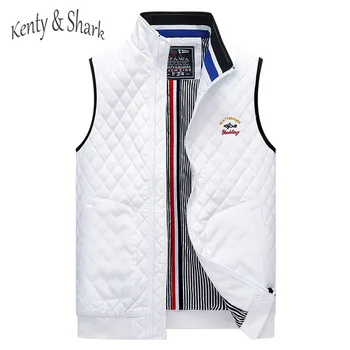 

Plus Size 4XL Vest Men Brand Kenty Shark Jacket Sleeveless Windproof Cotton Liner Casual Men's Autumn Jackets Waistcoat Dropship
