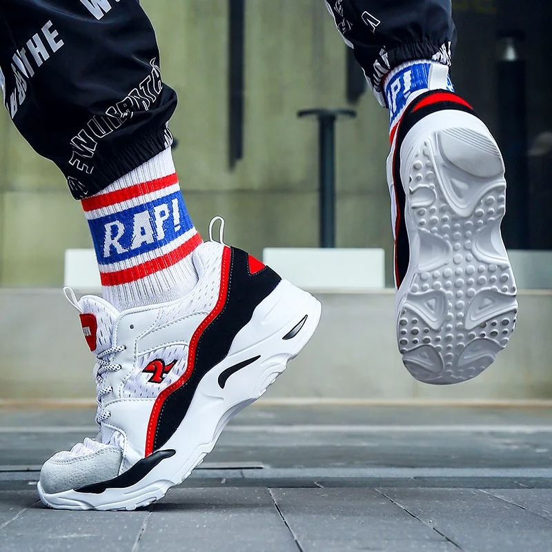 

Thick Bottomed Athletic Shoes Men's Korean-style Trend Versatile Casual Trendy Shoes Punched Sheet Surface Couples Shoe Air Cush