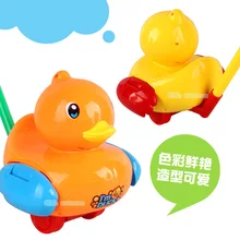 New Style Infants Learner Hand Push Toy Slidable Duck Hand Push Big Ducks Walking Sound Making Wing Swing Toy