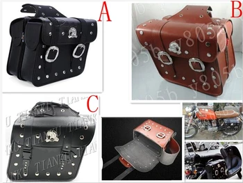 

Motorcycle Leather Side Bag Saddle Bags For Yamaha VStar 400 650 1100 1300 Virago Xv 250 535 750 1100 Road Star Custom Chopper