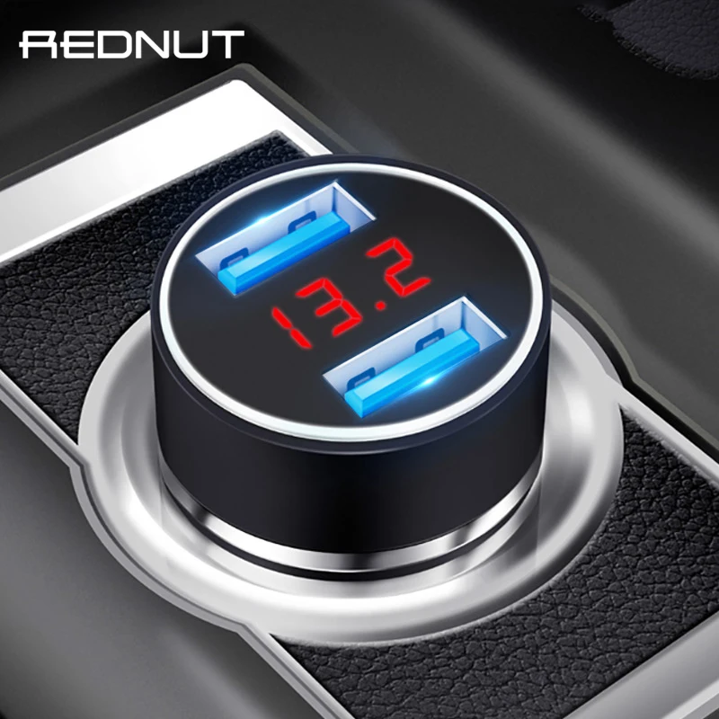 REDNUT автомобиля Зарядное устройство с светодиодный Дисплей универсальное