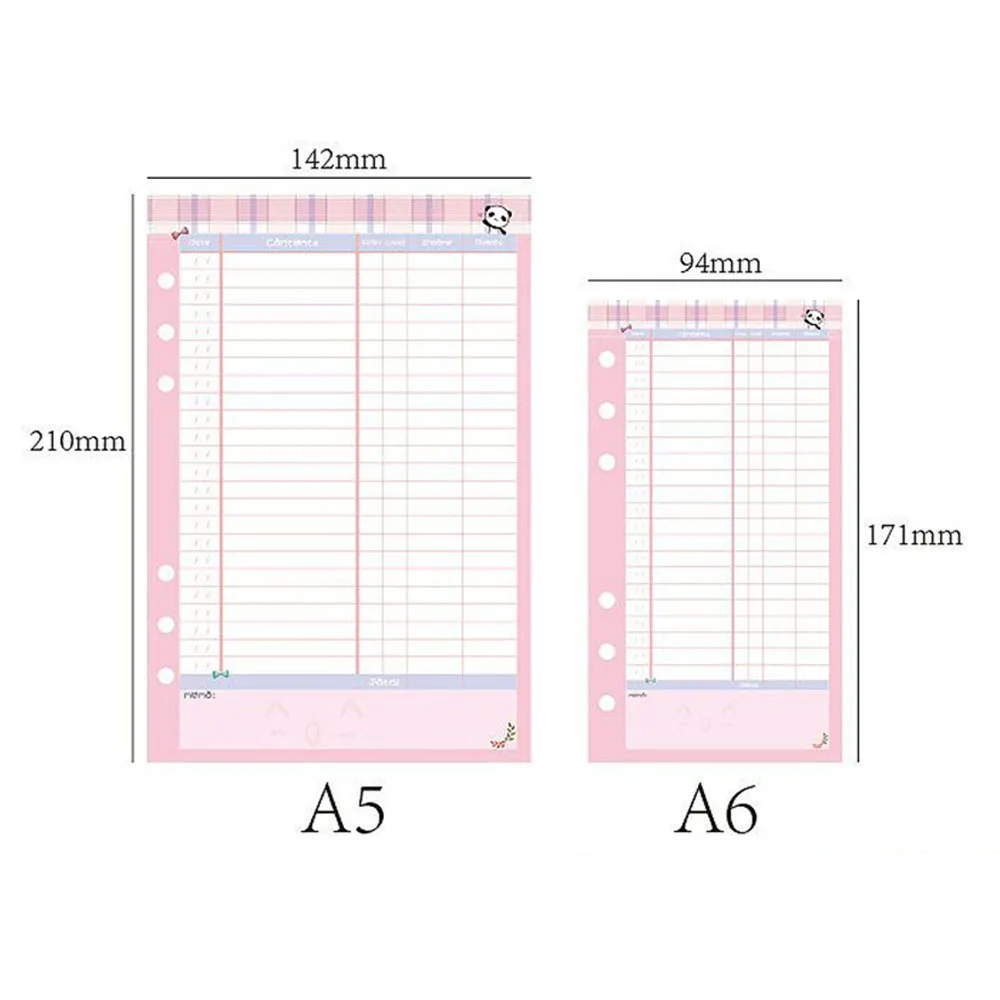 A5 A6 вкладыш для ноутбука заправка 6 отверстий связующее кольцо спиральный дневник планировщик внутренние вставки ежемесячный недельный план сделать лист бумаги