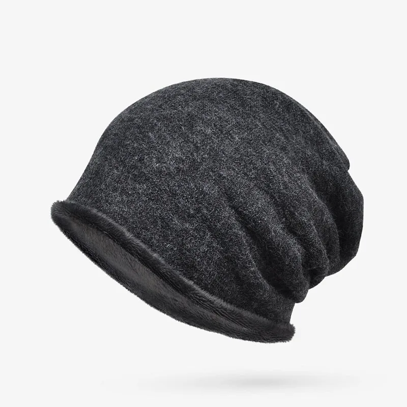 Зимние головные уборы для мужчин и женщин Skullies Beanie Hat Hedging cap Мужская плюс бархатная двухслойная ткань теплая зимняя шапка s Beanies