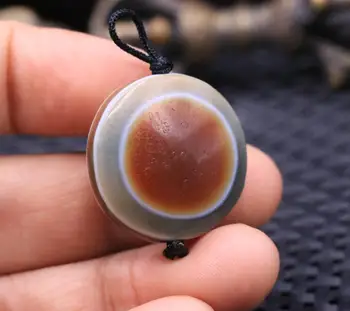 

Magic Power Tibetan Colorful old Agate Goat Heaven Eye dZi Bead Pendant 5A Y20E4 Carving LKbrother Sauces