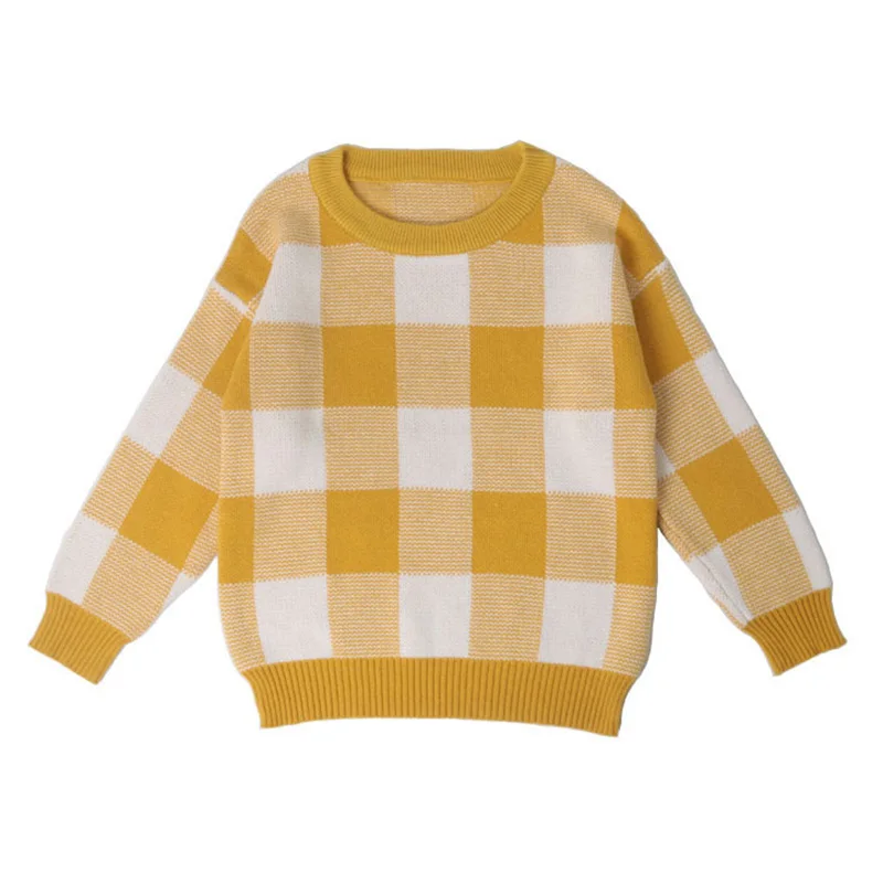 Children Grid Baby Grid Boys Sweater Autumn Winter Girls Kids Sweater Children Casual Boys Clothing 1-6 Year