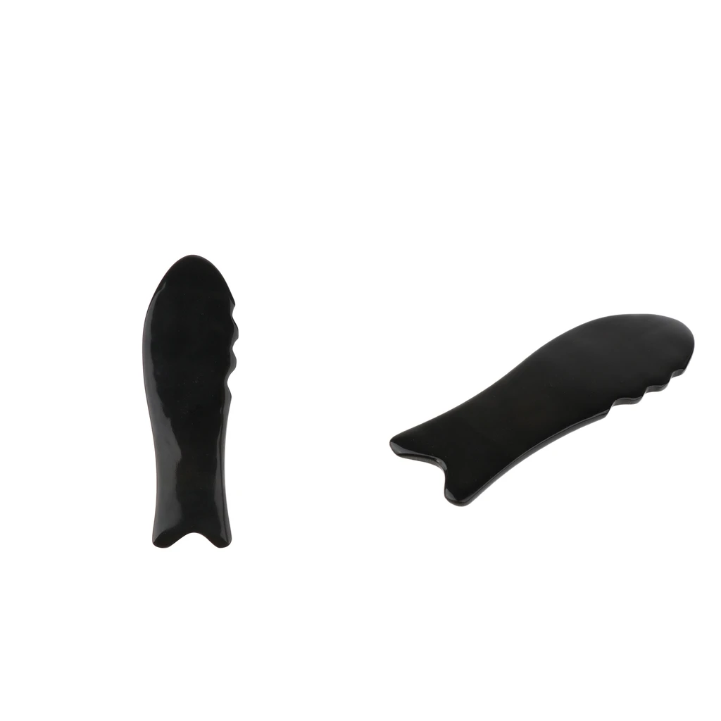 2pcs Handheld Fish Shape SPA Full Body Scraping Guasha Board Self Massage Tool Alleviate Pain and Fatigue