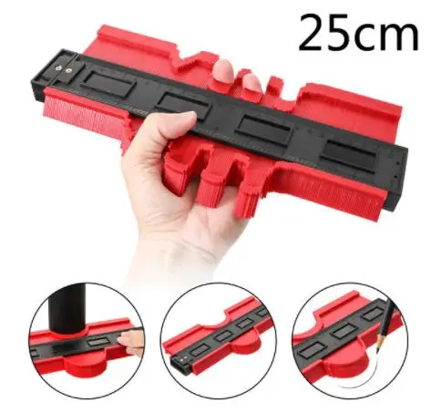 red 10 inch Пластиковый профиль копировальный Калибр контурный Калибр Дубликатор стандарт " /10" Ширина древесины маркировочный инструмент плитка ламинат плитки общие инструменты - Цвет: red 10 inch