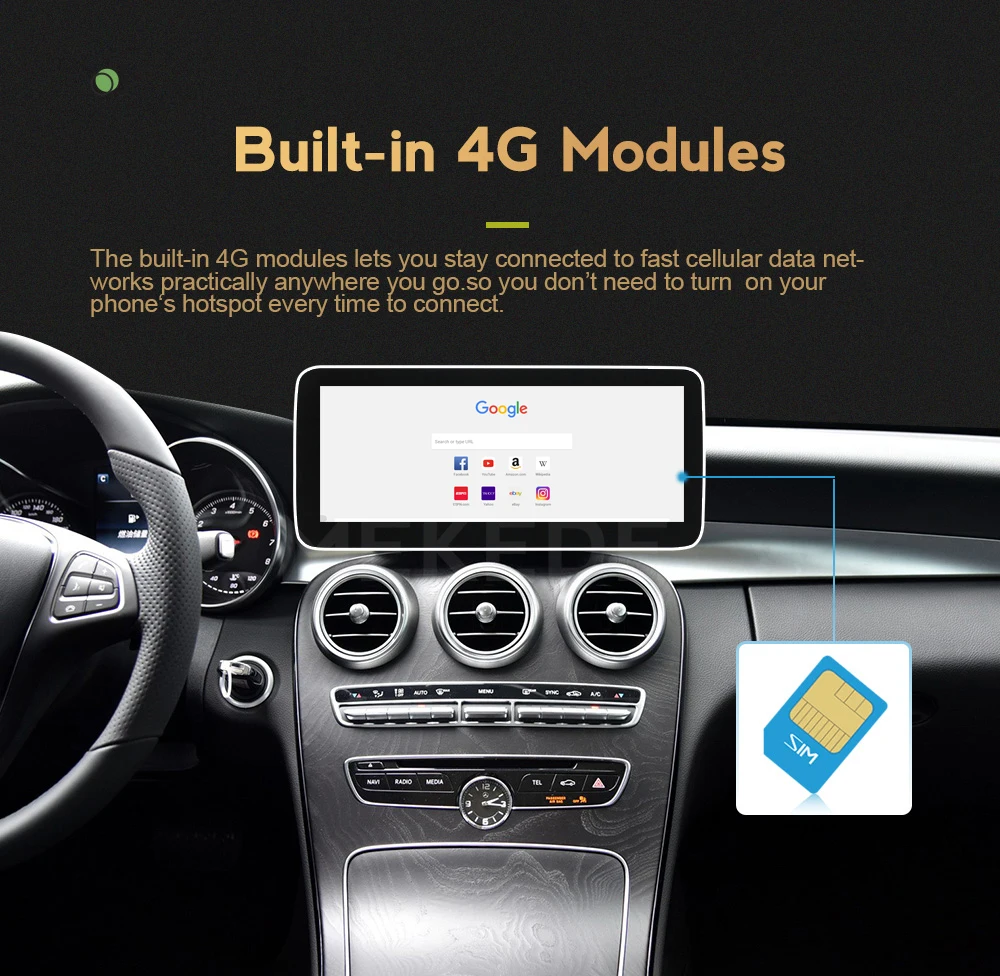 4G LTE Android 10 0 Автомобильный мультимедийный плеер для Mercedes Benz C GLC V класс 2015 2018 GPS