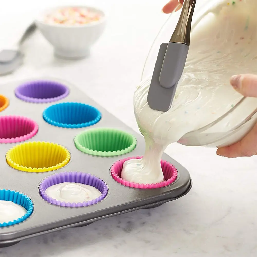12pcs Silicone Bakeware Cupcakes Mould