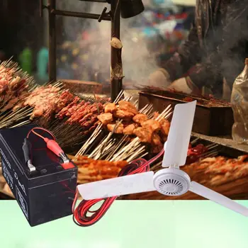 

DC 12V 6W Ceiling Fan Air Cooler 3 Leaves Fan for Car Bed Camping Outdoor Tent