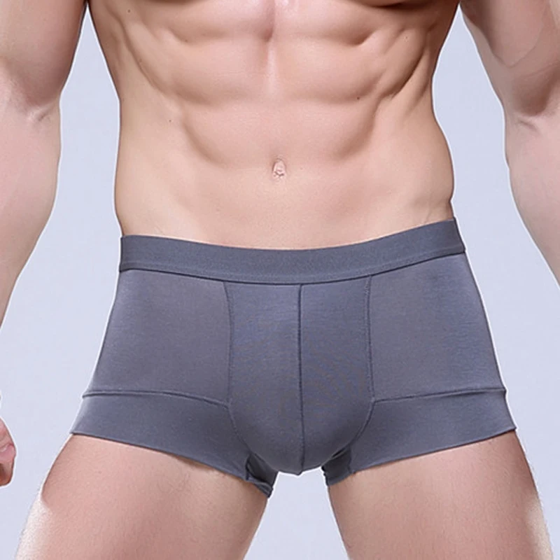 Men's boxers Sexy Modal Boxer Stretch solid color underwear Hollow Breathable Mid Rise Sports Shorts male underpants