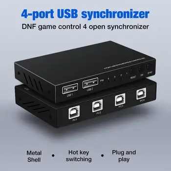 

4 Port Kvm Switch USB 2.0 Sharing Box Splitter Printer Mouse Keyboard Share Switcher Switch Box Adapter