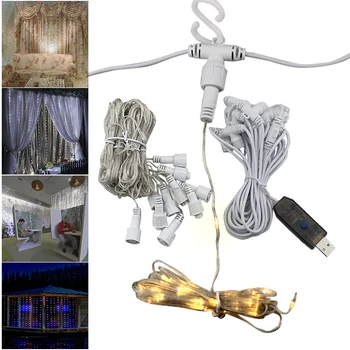 

New Technology Soft Line LED Curtain Light 3*3 Meters 300 Light Low Voltage Curtain Light Waterproof IP67 Light String