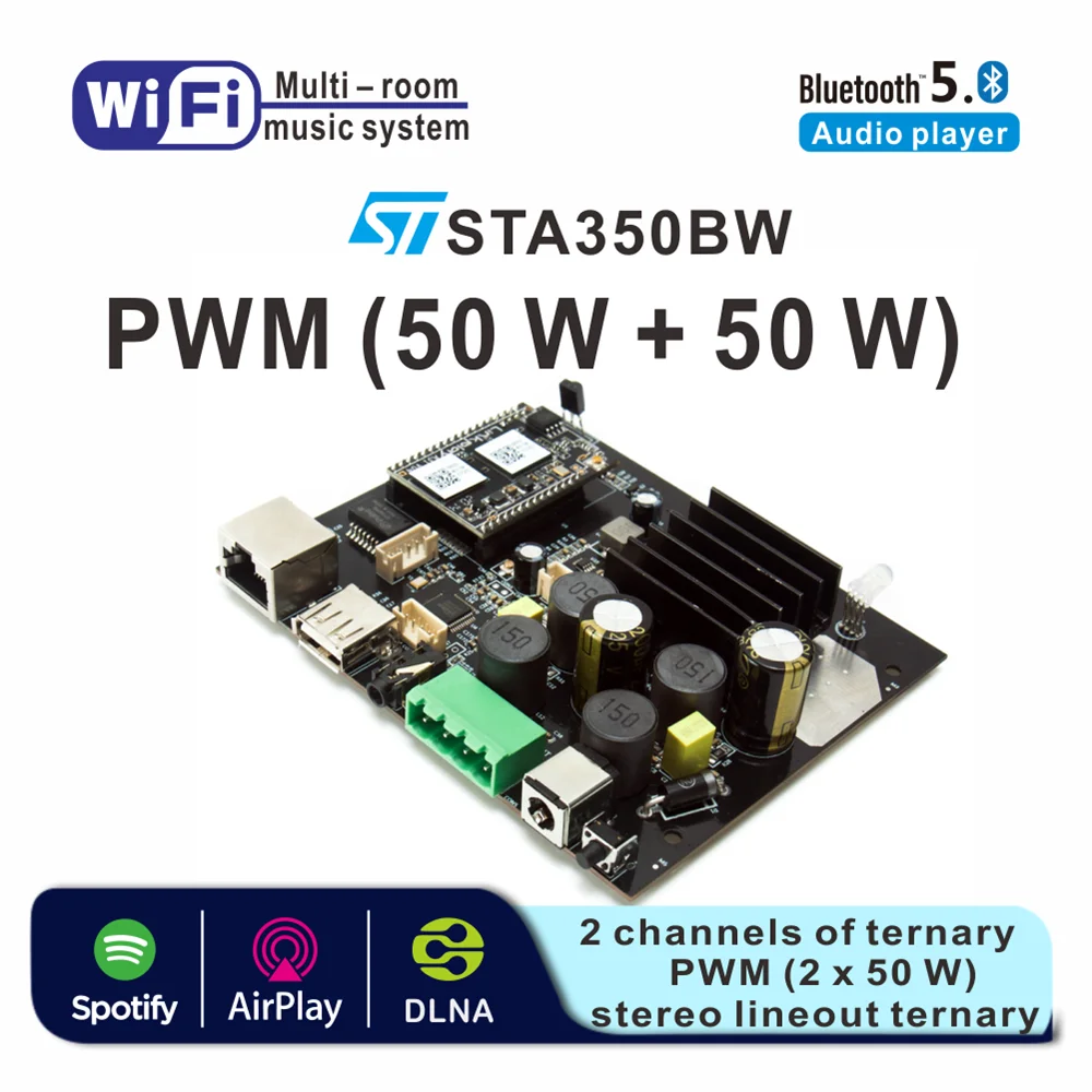 WB04 Wi Fi Bluetooth 5 0 Hi D Цифровой стерео усилитель звука с Spotify обмена потоковыми