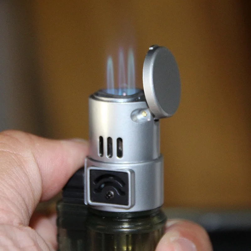 

Visible gas Blue Flame Torch Turbo Lighter Spray Gun Electronic Lighter gas Lighter 1300C Butane Cigar Cigarette Lighters Men