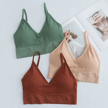 

2018 Telige Steel-free bra Beauty back U-shaped design sexy lingerie Shockproof Sports V-neck Sling Wrapped chest бюстгалтер