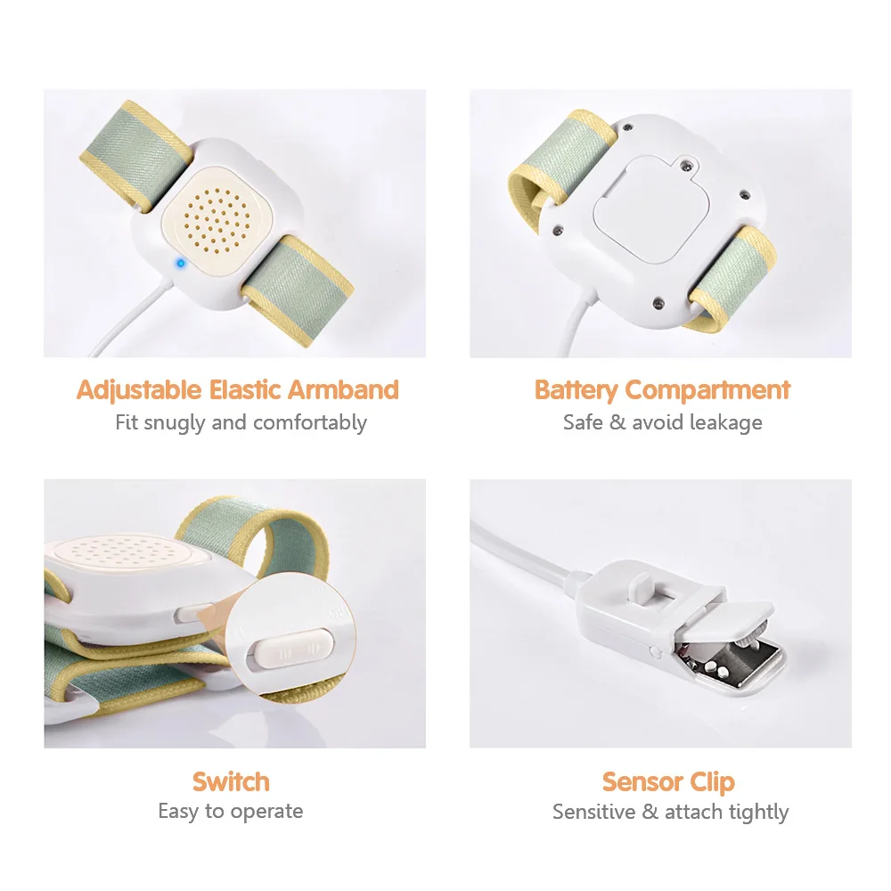 Bedwetting Alarm for Boys and Girl USB Rechargeable Pee Alarm with Sounds and Vibration Bedwetting Sensor for Kids Adults