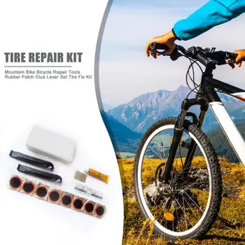 

Bike Bicycle Repair Tools Flat Tire Emergency Repair Rubber Multifunction Durable Outdoor Patch Glue Lever Tyre Fix Kit