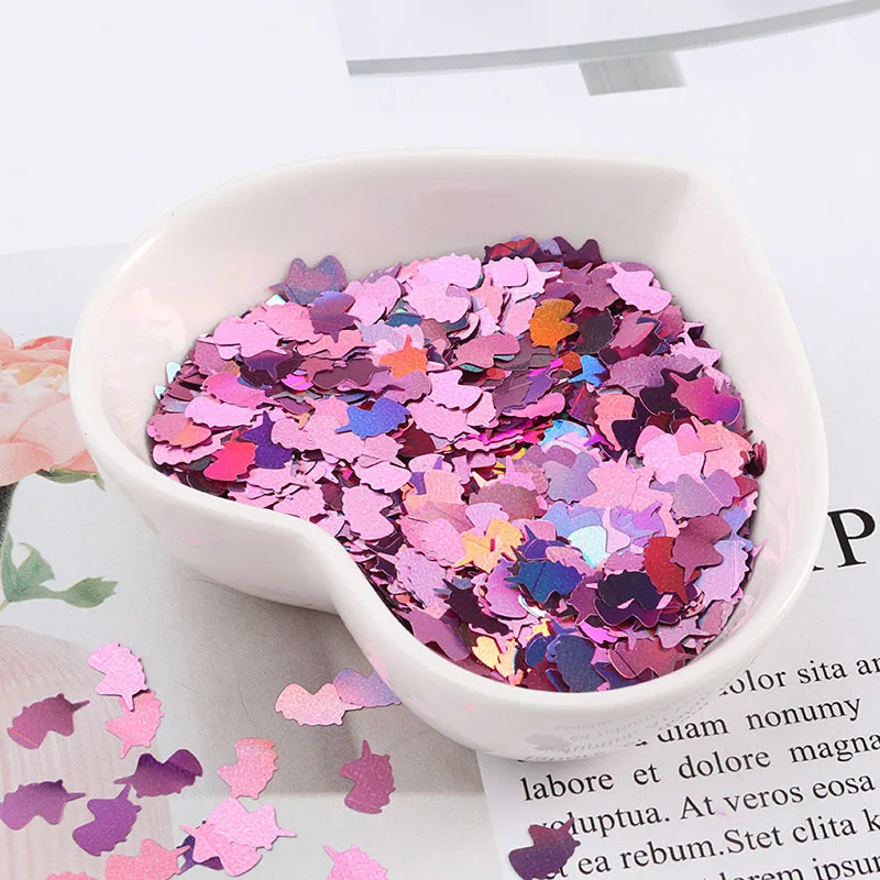 LC/Explosive Ultra-thin 5*8mm Unicorn/little monster /10grams Sequins PVC Flat for DIY Card Making Craft Color Collection - Цвет: 6