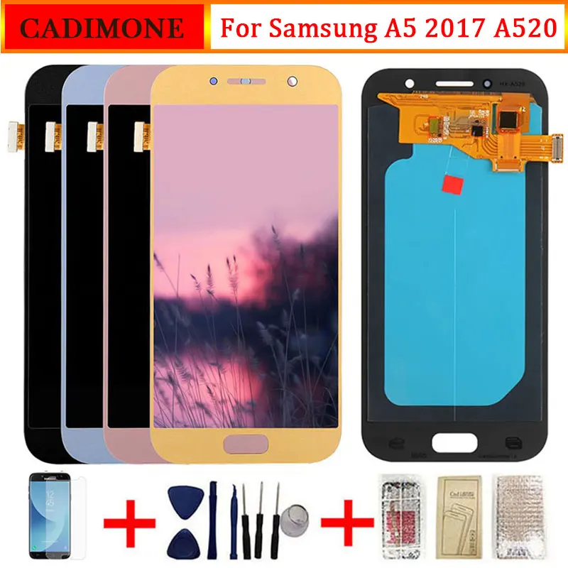 ЖК для Samsung Galaxy A5 2017 A520 дисплей AMOLED сенсорный экран замена дигитайзера A520F SM