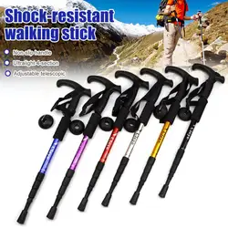 Walking Poles Adjustable Ultralight 4-section Shock Resistance Walking Sticks for Trekking Hiking Climbing
