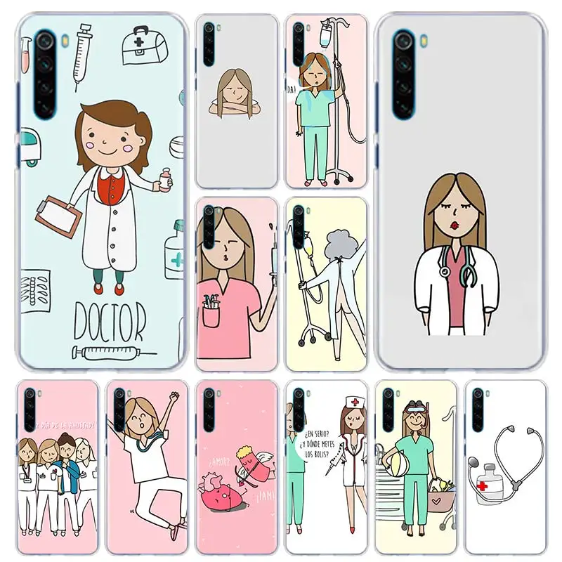 

Spain Cartoon Medicine Doctor Nurse Hard Case Coque for Xiaomi Redmi Note 8 Pro 6 7 8 9 Pro 8T Redmi 7 8A K20 K30 Pro 5G Cover F